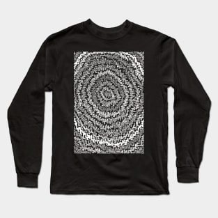 Abstract Ink Drawing #6 Black Long Sleeve T-Shirt